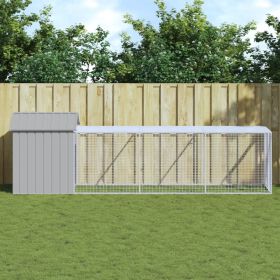 Chicken Cage Light Grey Galvanized Steel 46.1 x 159.4 x 48.4 in